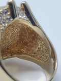 Vintage Gold & Yellow Size 7 Brass Starburst Cocktail Ring