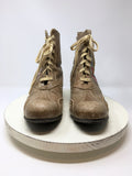 Barcelo 72 Size 9 (40) Beige Screen Print Ankle Boots NWOB