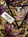 Winlar Size Open Brown & Purple Floral Caftan NWT