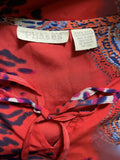 Phases Size Open Coral & Purple Abstract Paisley Caftan NWT