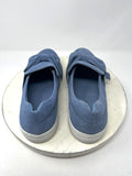 J/Slides Size 10 Dusty Blue Suede Bow Sneakers NIB