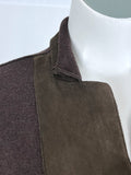 Eileen Fisher Size 1X (18) Brown Wool & Suede Jacket