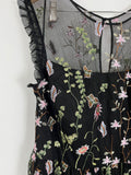 Morgan & Co Size 20W Black Multi Floral Embroidery Dress