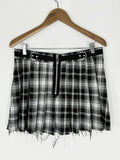 Current Mood Size L Black & White Plaid Mini Skirt NWOT