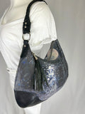 Icon Black & Silver Handpainted Cowgirl Shoulder Purse