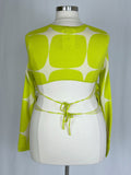 Find Me Now Size L (18/20) Lime Green '60s Print Sweater NWT