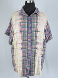 White Birch Size 3X (24) Pink & Purple Plaid Shirt