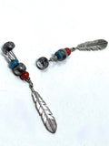 Sterling Silver & Turquoise Feather Bead Earrings