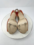 Carlos by Carlos Santana Size 8 Orange Laser-Cut Stiletto Heels