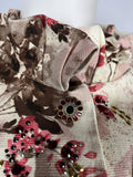St. John Size 14 Cream & Ruby Floral Jacket