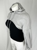 Popflex Size L/XL Gray Heathered Ultra Crop Sweatshirt
