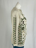 Vintage Carol Brent Size 12/14 Cream & Green Nordic Sweater