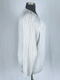 Athleta Size 1X (18/20) Pale Silver Cable-Knit Sweater NWT