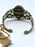Light Body Jewelry & Art Gold & Gray Metal Filigree Cuff Bracelet NWT