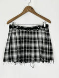 Current Mood Size L Black & White Plaid Mini Skirt NWOT