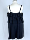 Roaman's Size 34W Black Ruffled Swim Dress NWOT