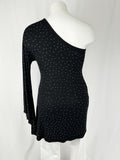 Lady Mocha Size 14 Black & Silver Studded Mini Dress