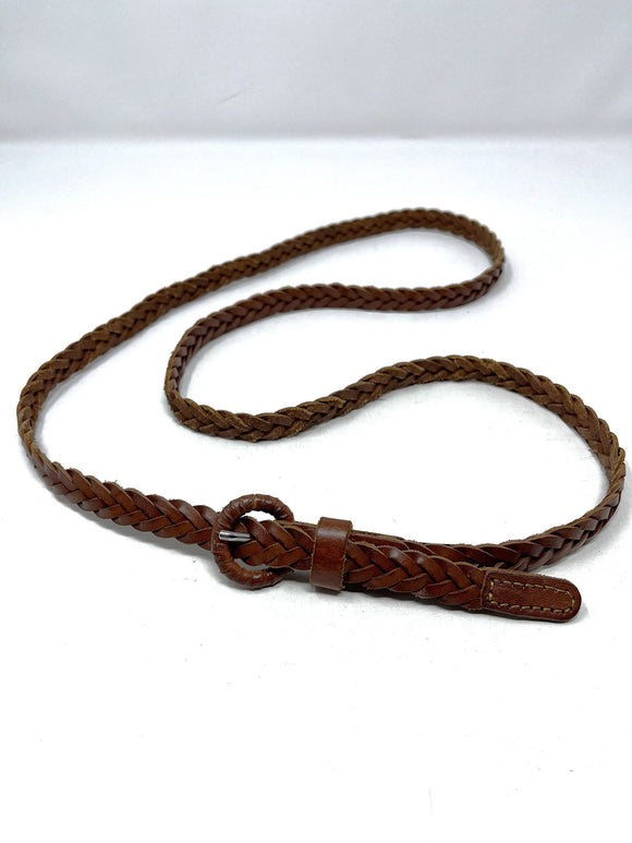 Tarnish Size XL Brown Leather Woven Belt