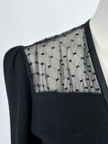 Vintage St. John Size 12/14 (10) Black Lace Sweater