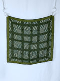 Vintage Vera Neumann Green & Black Silk Geometric Scarf