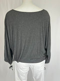 bryn Walker Open Size Gray Cropped Shirt