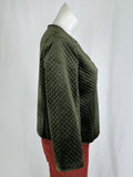 Anne Klein Size XL (16) Dark Green Diamond Quilted Jacket NWT