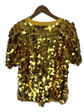 Queen of Sparkles Size XXL Gold Paillettes Shirt NWT