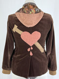 Suzabelle Size 14  Brown & Pink Velour Applique Hooded Jacket