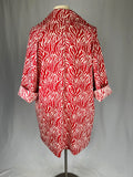 Pari Passu Size 4X (26/28) Red & Cream Zebra Coat