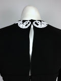 Michael Faircloth Size 14 Black & White Lace Applique Shirt