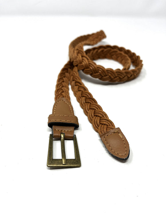Brown Woven Cotton Cord Belt
