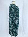 J Jason Wu Size 4X (26/28) Gray & Teal Floral Dress