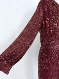 Goodtime USA Size 22W Burgundy & Gold Sequined Jumpsuit NWT