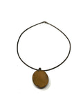 Vintage Bronze & Copper Stone Etched Global Necklace