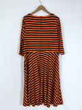 Unique Vintage Size 22 Orange & Black Stripe Dress