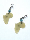 Cream & Turquoise Africa Earrings