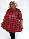 Size 22 Red & Black Plaid Dress