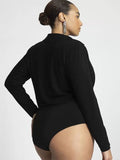 eloquii Size 30/32 Black Glitter Bodysuit