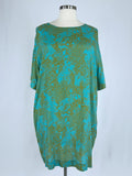 The Kit. Size 3X (24) Turquoise & Lime Abstract Animal Dress