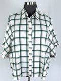 Andree by Unit Size 3X (24) Cream & Green Plaid Shirt