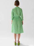 Wray Size 3X Green & White Stripe Dress