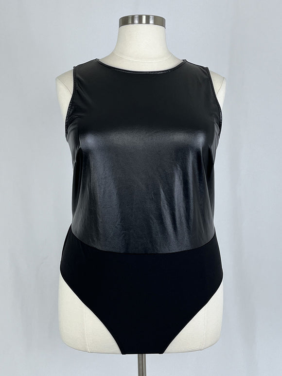 eloquii Size 18W Black Block Color Bodysuit