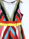 eShakti Size 22W Multi-Color Stripe Dress