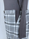 Jessica London Size 22W Gray & White Plaid Skirt NWOT