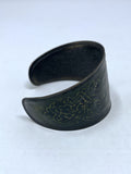 Pewter & Green Metal Floral Cuff Bracelet