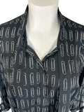 ModCloth Size 2X (18/20) Black & White Paper Clips Shirt