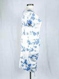 What Lo Wants Size 5X (28) White & Blue Tie-Dye Dress