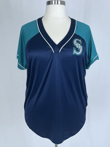 Fanatics Size 3X (24)  Teal & Navy Mariners Jersey Shirt