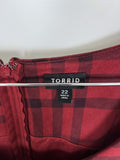 Torrid Size 22 Red & Black Plaid Dress