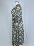 Skies Are Blue Size 2X (22) Cream Patchwork Bohemian Dress